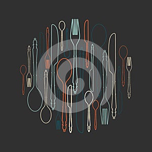 Pattern with cutlery