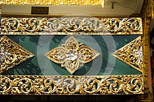 The pattern is decorated with gold decorated with beautiful patterns. photo
