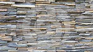 Pattern of decorative slate stone wall surface