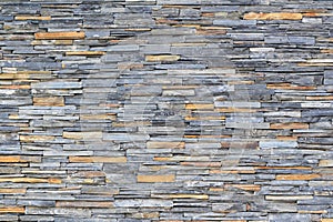 Pattern of decorative slate stone wall surface