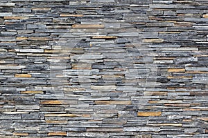 Pattern of decorative slate stone wall surface