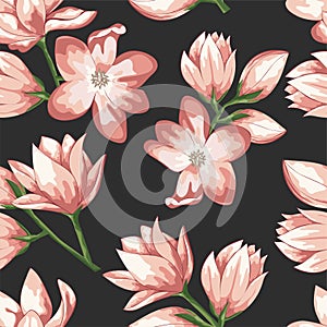 A pattern of delicate pink and cream flower. Wedding invitation card vector abstract design element