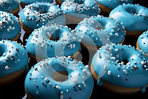 Pattern of delight a blue donuts background combines whimsy with sweet indulgence