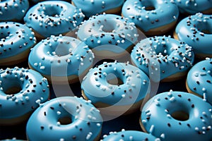 Pattern of delight a blue donuts background combines whimsy with sweet indulgence