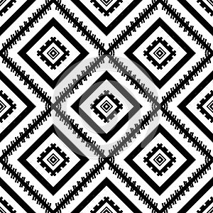 Pattern design in black and white tone. Tribe design style in Gray tone. Ethnic pattern design for fabric.