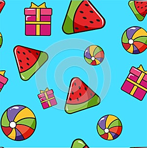 Pattern with different children`s figures