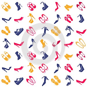 Pattern with different kinds of shoes