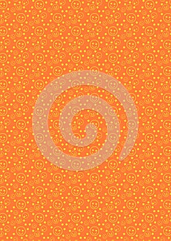 Pattern with different smileys on an orange