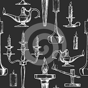 Pattern with different vintage lightings