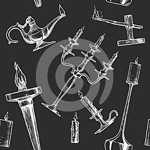 Pattern with different vintage lightings