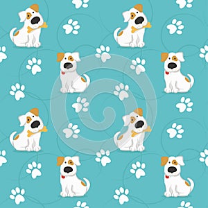 Pattern with dogs and traces of dog paws.