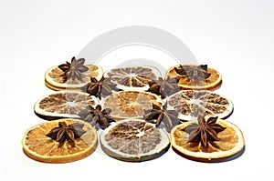 Pattern with dried fruits photo