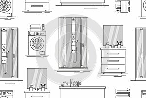 Pattern with Elements for bathroom interior