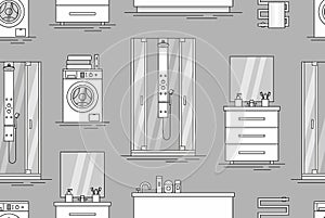 Pattern with Elements for bathroom interior