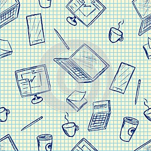 Pattern elements of office supplies