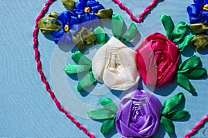 Pattern embroidered flower