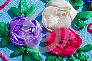 Pattern embroidered flower