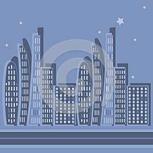 night city - graphics. Megalopolis, modern architecture. Design elements