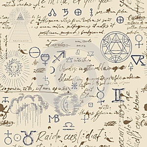 A pattern with an esoteric manuscript