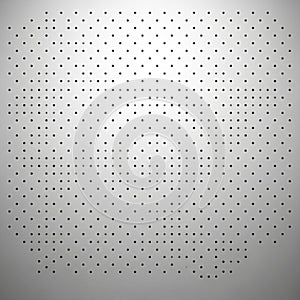 Black dots on a gradient gray background, creating a geometric