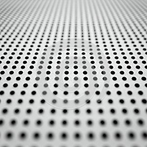 A pattern of evenly spaced black dots on a white surface creates an optical illusion of