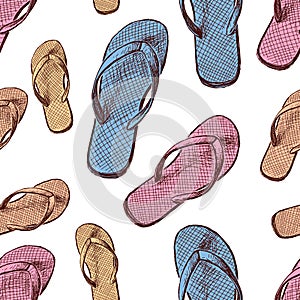 Pattern of the family beach slippers