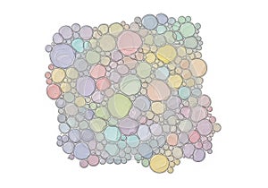 Pattern featuring an array of overlapping, translucent circles in