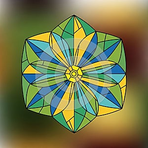 Pattern featuring a central hexagonal shape surrounded by an arrangement