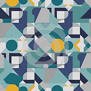 Pattern featuring a combination of shapes including circles triangles