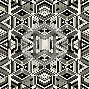 Pattern featuring a complex, repetitive arrangement of interlocking