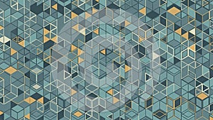 Pattern featuring a diverse array of interconnected cubes and