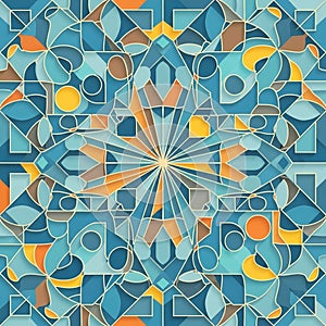 Pattern featuring interconnected shapes, including triangles,
