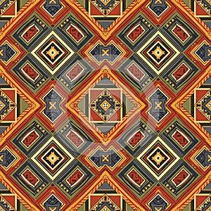 Pattern featuring interlocking diamond shapes in a kaleidoscopic