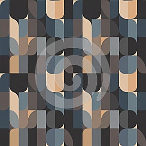 Pattern featuring interlocking shapes with rounded edges in a seamless
