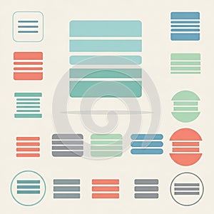 In a pattern, featuring various configurations of horizontal