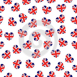 Pattern with flag of England. Seamless pattern with flag of the United Kingdom. United Kingdom pattern. UK seamless