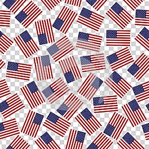 Pattern with flag of the USA. Seamless Pattern with flag of the USA.