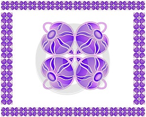 Floral pattern with vinous flowers