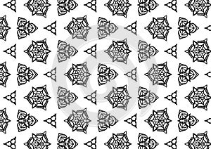 Pattern Floral and Geometric Elements. Seamless Floral Ethnic Pattern. Arabic Indian Motifs Abstract Floral Ornament Thin Line.