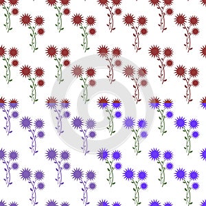 Pattern floral set in four variations
