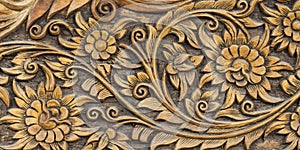 Pattern of flower carved