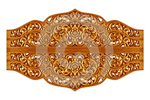 Pattern of flower carved on wood for decoration