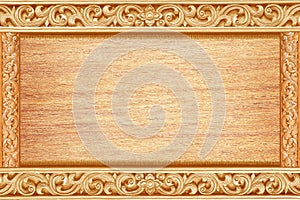 Pattern of flower carved on wood for decoration