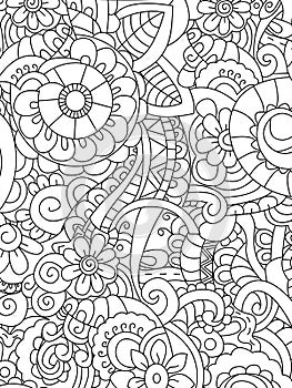 Pattern flower coloring raster for adults