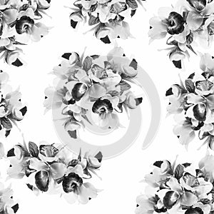 Pattern Flower, orchid flower print in soft colors made from f