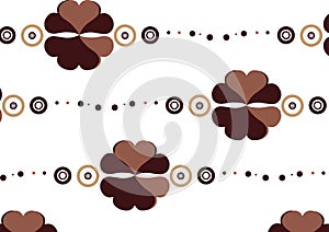 brown flowers pattern vector