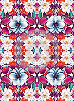 Pattern of flowers design for decorative rapport. Generative AI