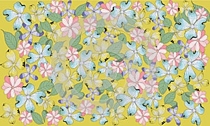 Pattern flowers. Vector set of fowers file AI isolate WHITE BACKGROUND.