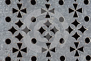 Pattern embossed on metal