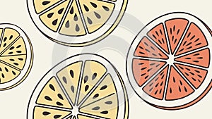 Pattern of fresh citrus slices, vibrant and refreshing, vector design Generative AI